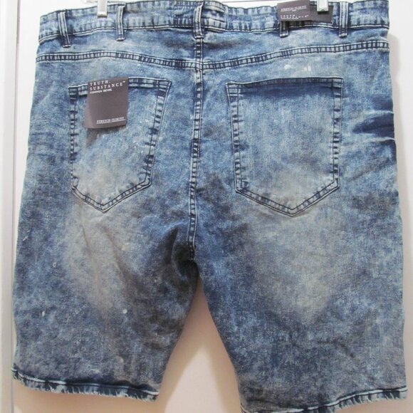 NWT Truth Substance Shorts Mens 48 (46" Actual) ~ Denim Stretch Slim Fit Zippers - Picture 2 of 16